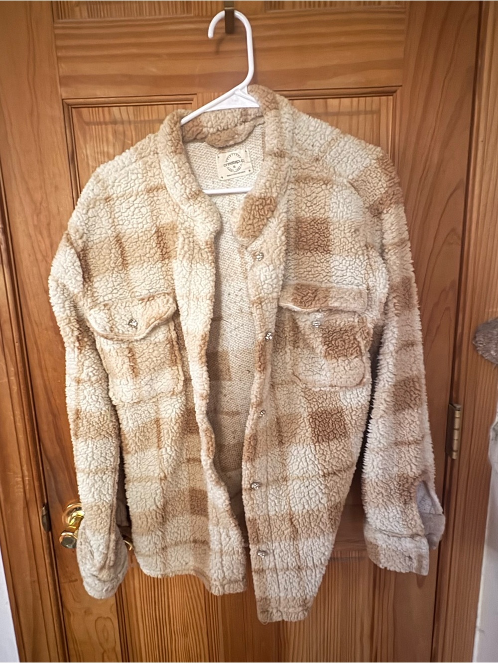One Step Up Plaid Teddy Jacket